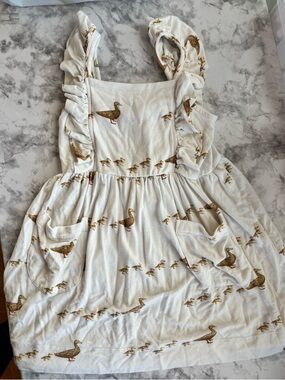 kate quinn Cream Dress with Gold Duck Pattern (Bamboo)
